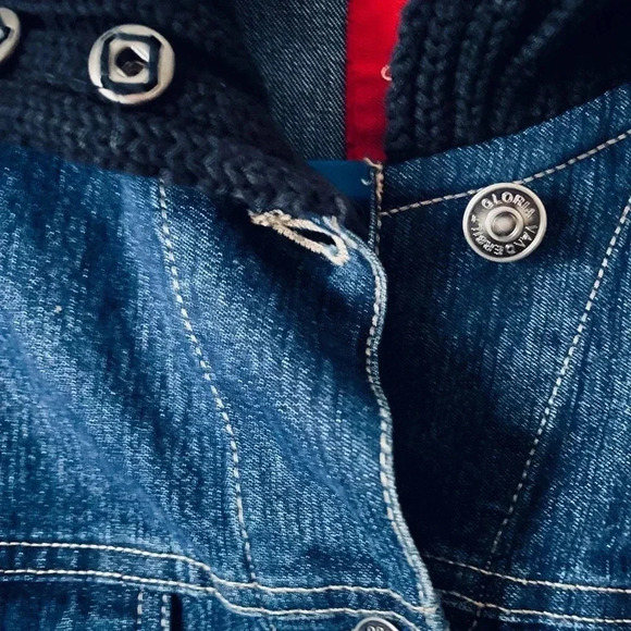 GLORIA VANDERBILT* Blue Women’s Denim Jacket with Sweater Collar Size M (no tag) - Picture 6 of 8